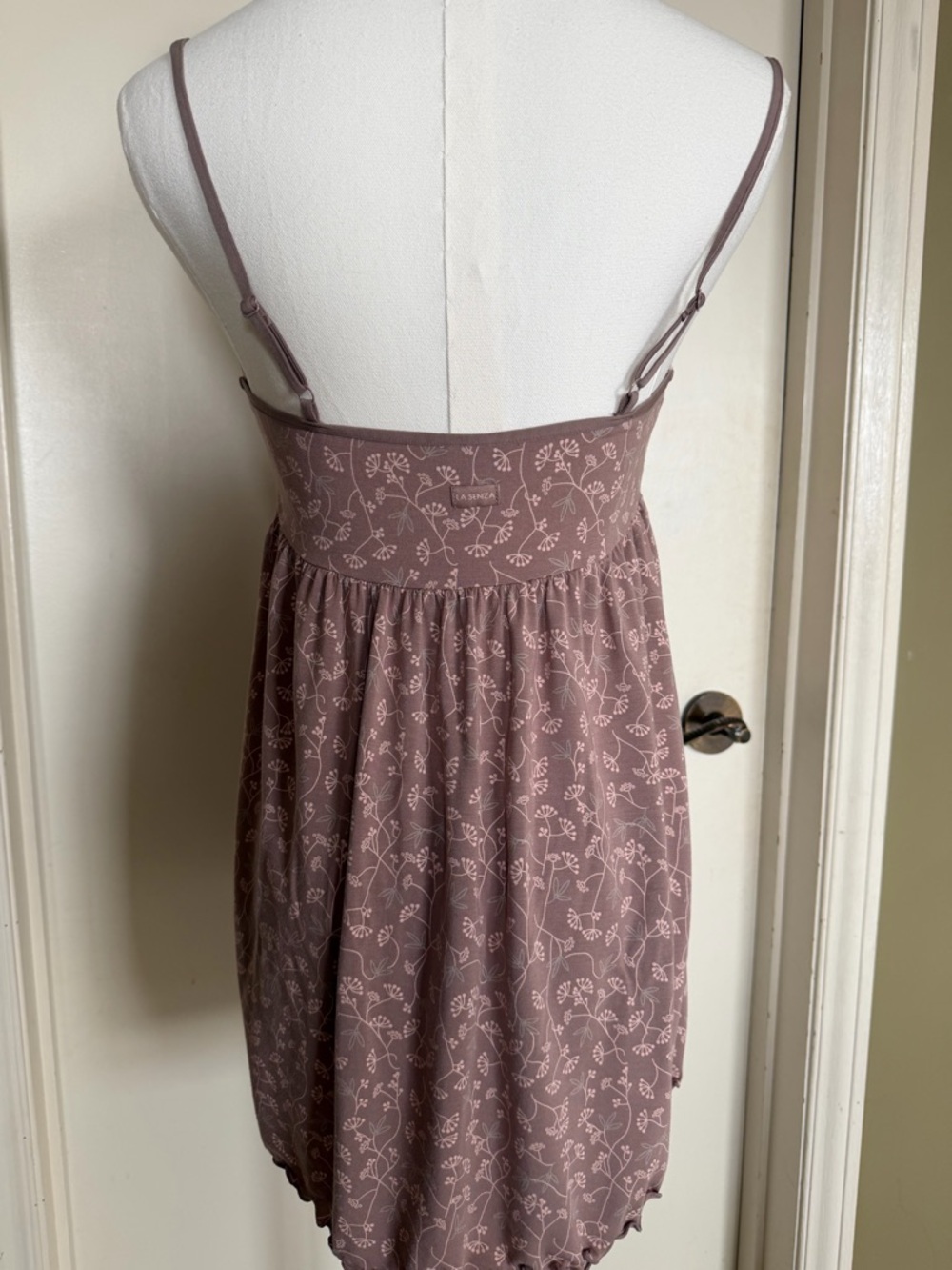 La Senza Babydoll Nightgown Chemise Floral Lace Trim Short Sleep Dress M - Picture 2 of 8